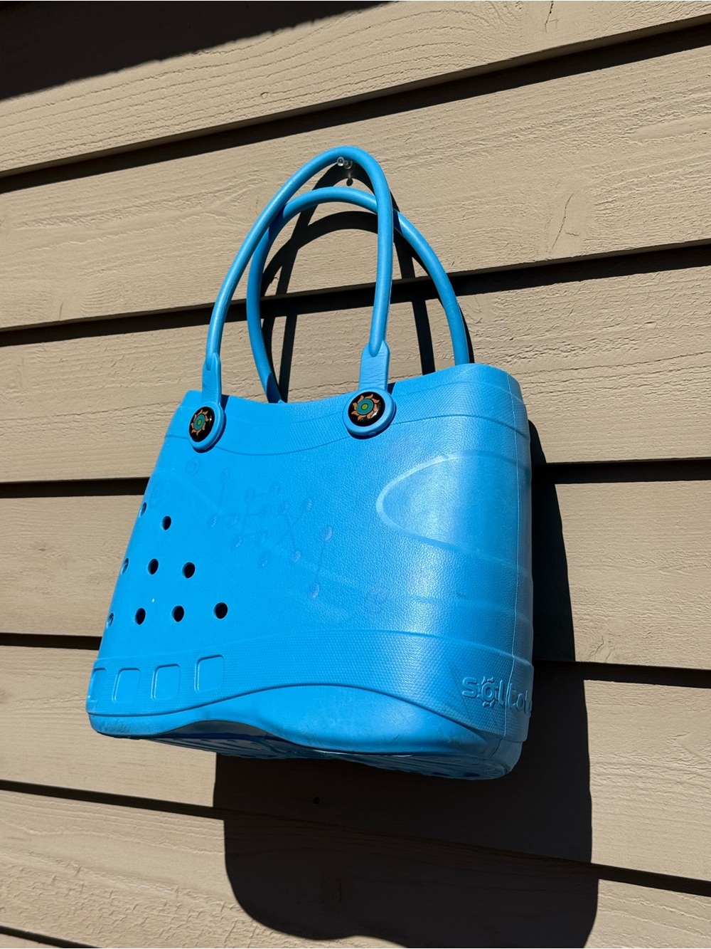 Optari Sol Rubber Tote Bag Light Blue - Picture 3 of 6